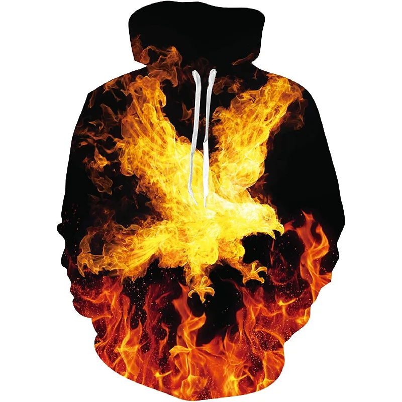 Eagle Fire Funny HoodieMetallic Hoodies