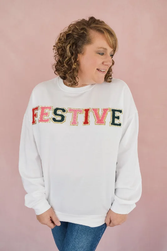 Festive Patch PulloverVelour Sweatshirts