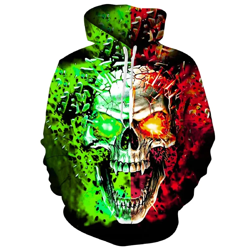 Flame Skull Funny HoodieTravel Sweatshirts