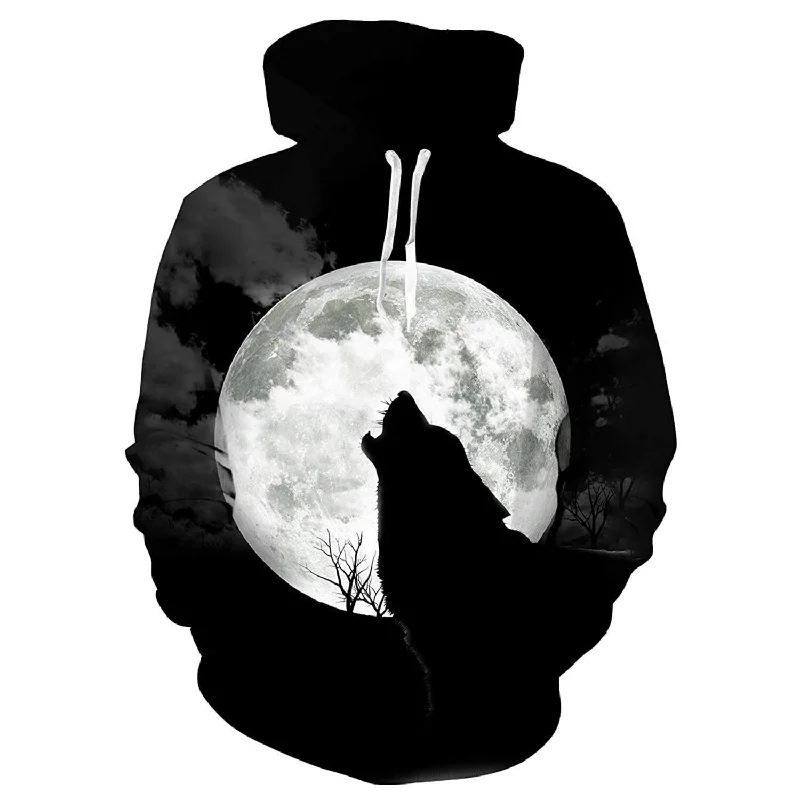 Black Wolverine Wolf HoodieButton-Up Sweatshirts