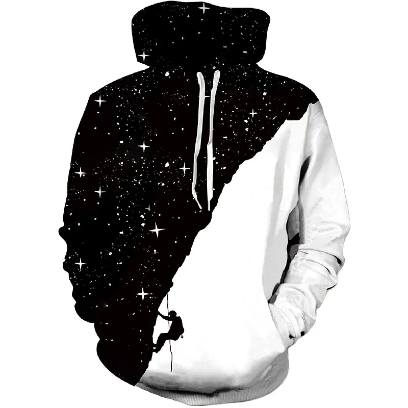 Galaxy Climbing Mountain Funny HoodieLayered Sweatshirts