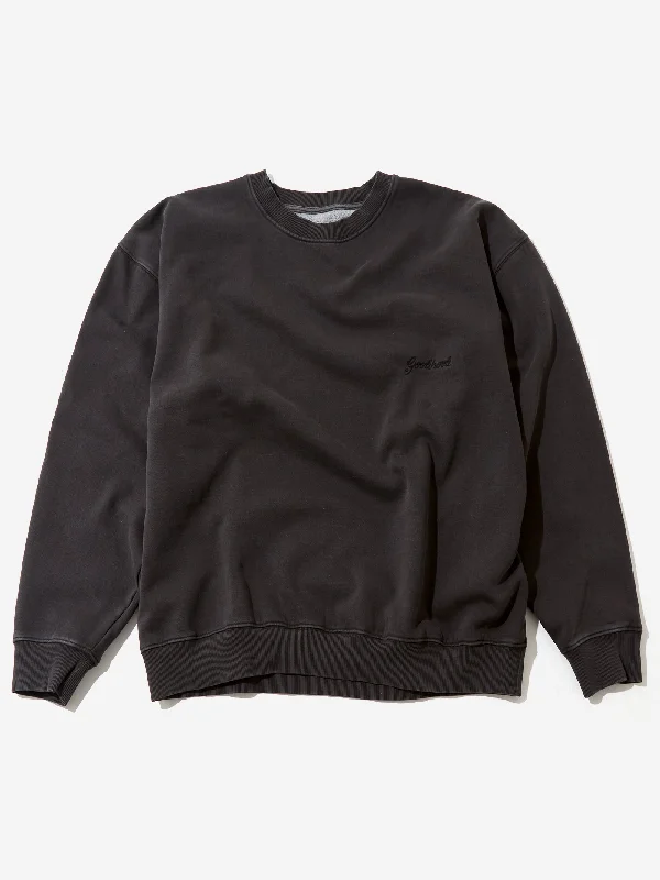 Goodhood Worldwide Script Sweatshirt - Washed BlackRuffled Sweatshirts