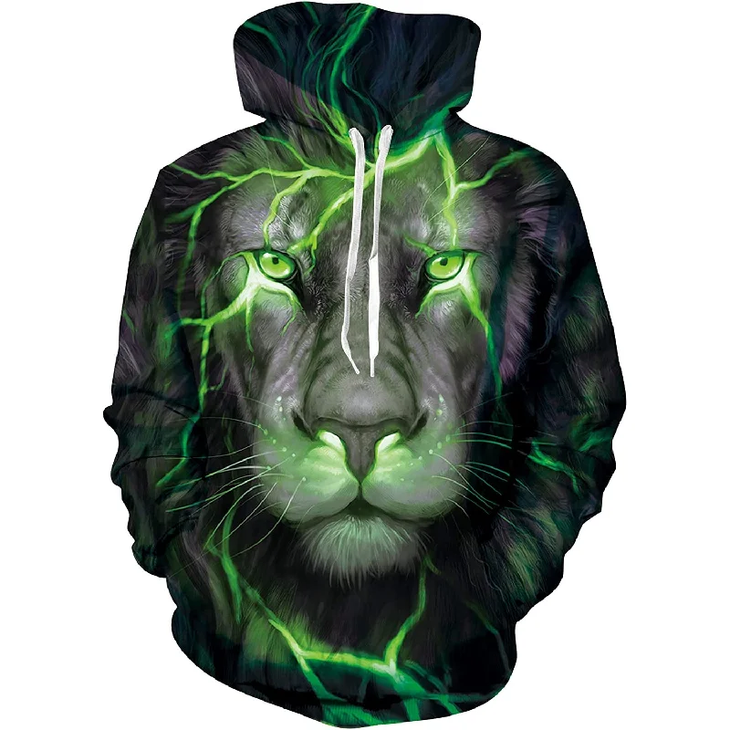 Green Lion Funny HoodieStreetwear Hoodies