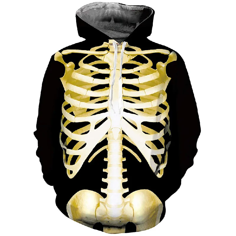 Skeleton Halloween HoodieLeather-Paneled Sweatshirts