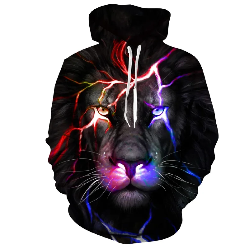 Lighting Lion Funny HoodieDesigner Sweatshirts