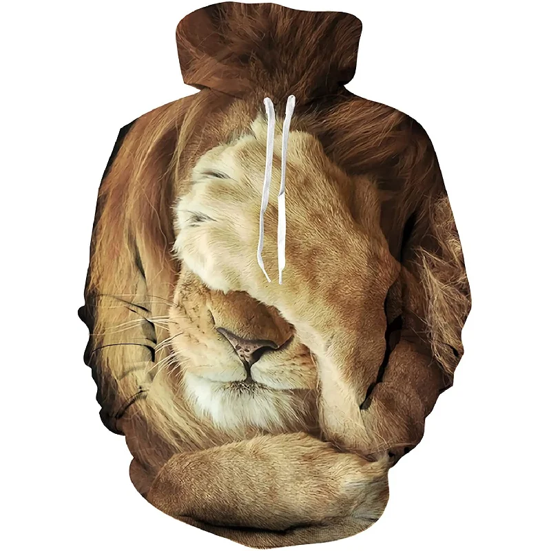 Lion Funny HoodieDistressed Hoodies