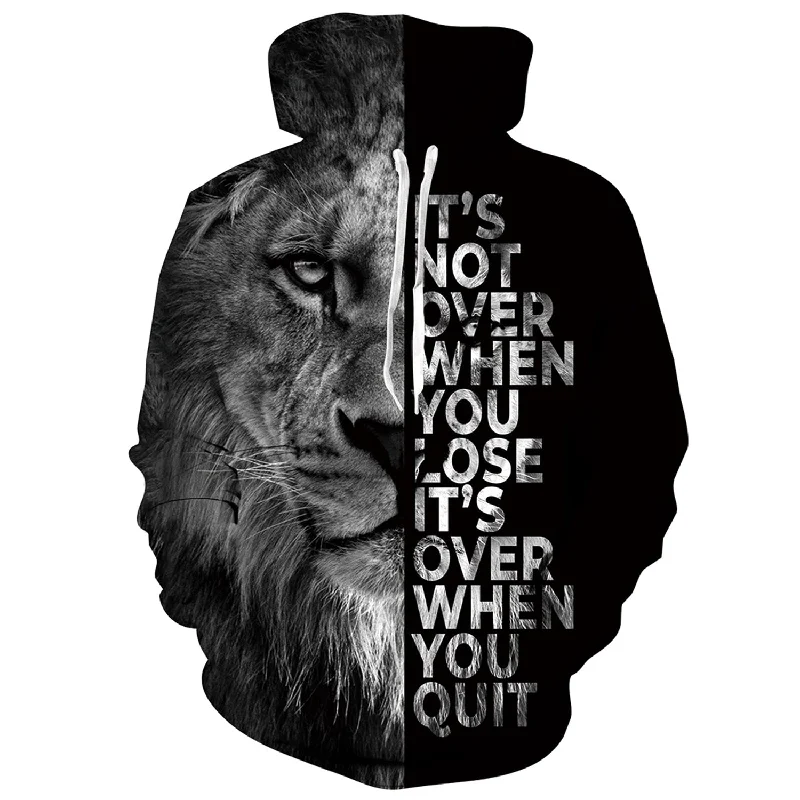 Lion Loose & Quit Funny HoodieTasseled Sweatshirts