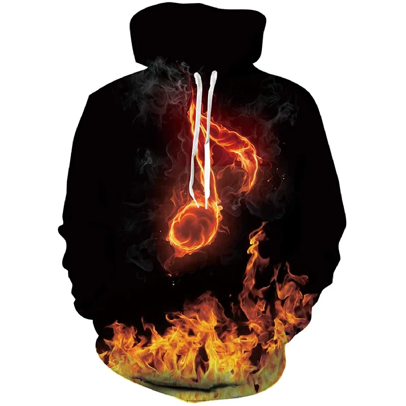 Music Fire Funny HoodieCropped Sweatshirts