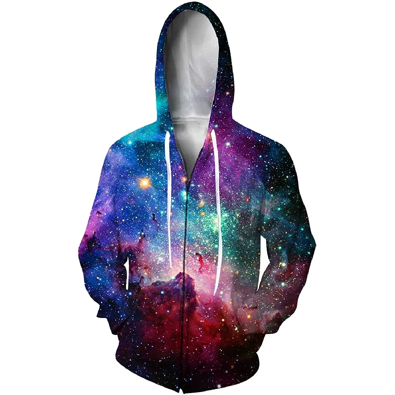 Nebula Star Zip Up HoodieOutdoor Sweatshirts