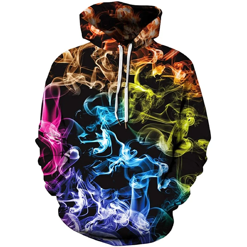 Orange Colorful Smoke Funny HoodieThermal Hoodies