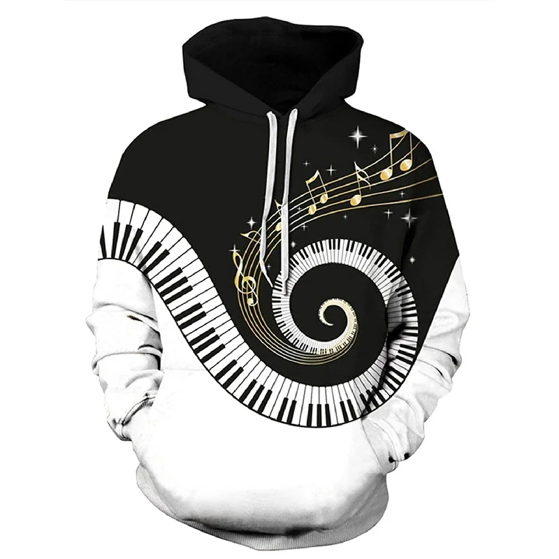 Piano Music Funny HoodieOrganic Cotton Sweatshirts