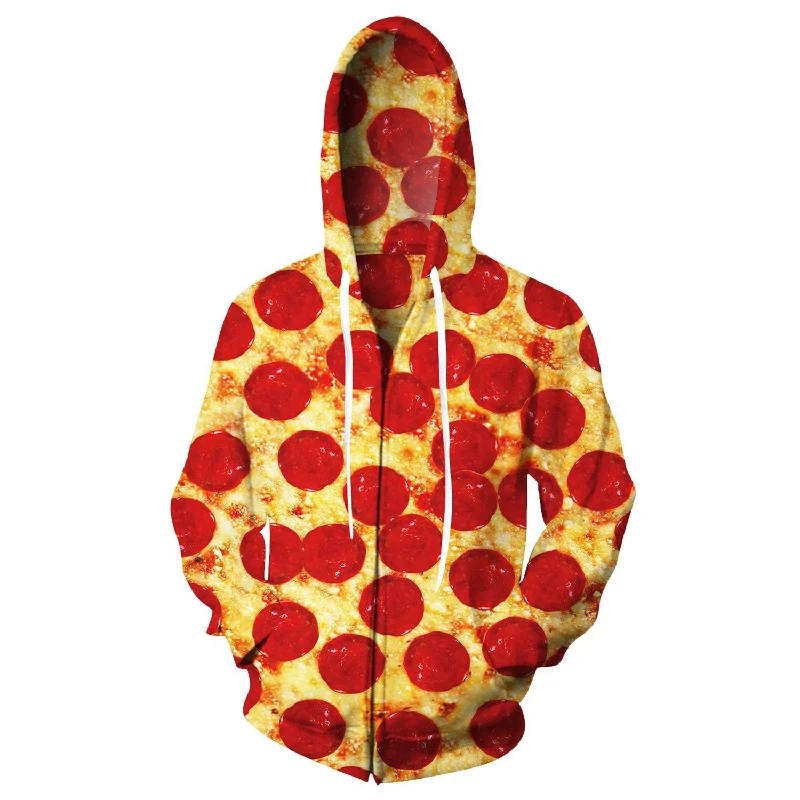 Pizza Funny Zip Up HoodieBeaded Sweatshirts