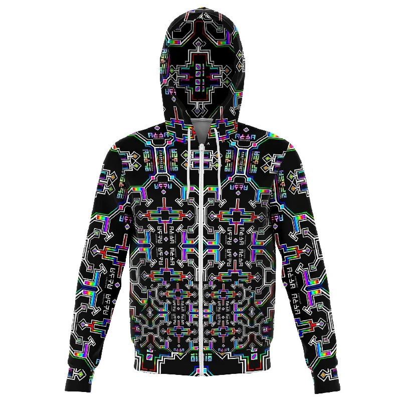 Prismatic Grid Unisex HoodieFitted Sweatshirts