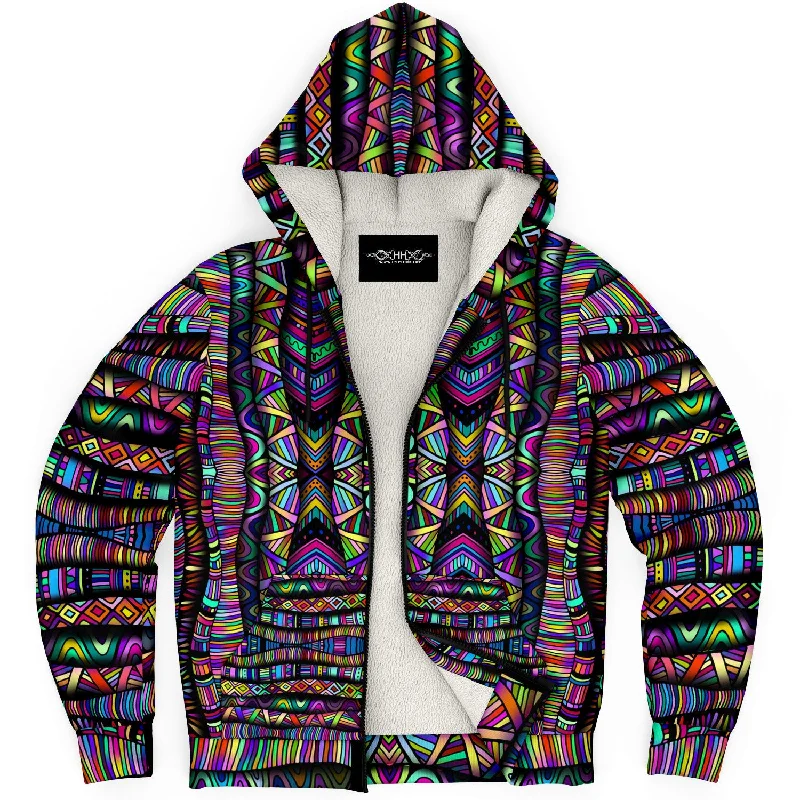 Rainbow Tribe Microfleece Zip-up HoodieLongline Hoodies