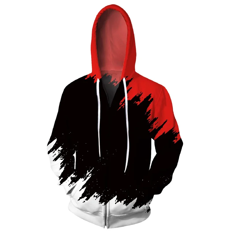 Red Black Funny Zip Up HoodiePerformance Hoodies