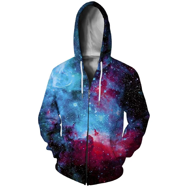 Red Galaxy Funny Zip Up HoodieFestival Sweatshirts