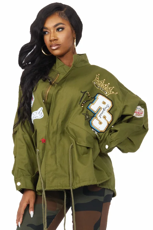 Women's long sleeve topsMezcali Olive Oversized Jacket