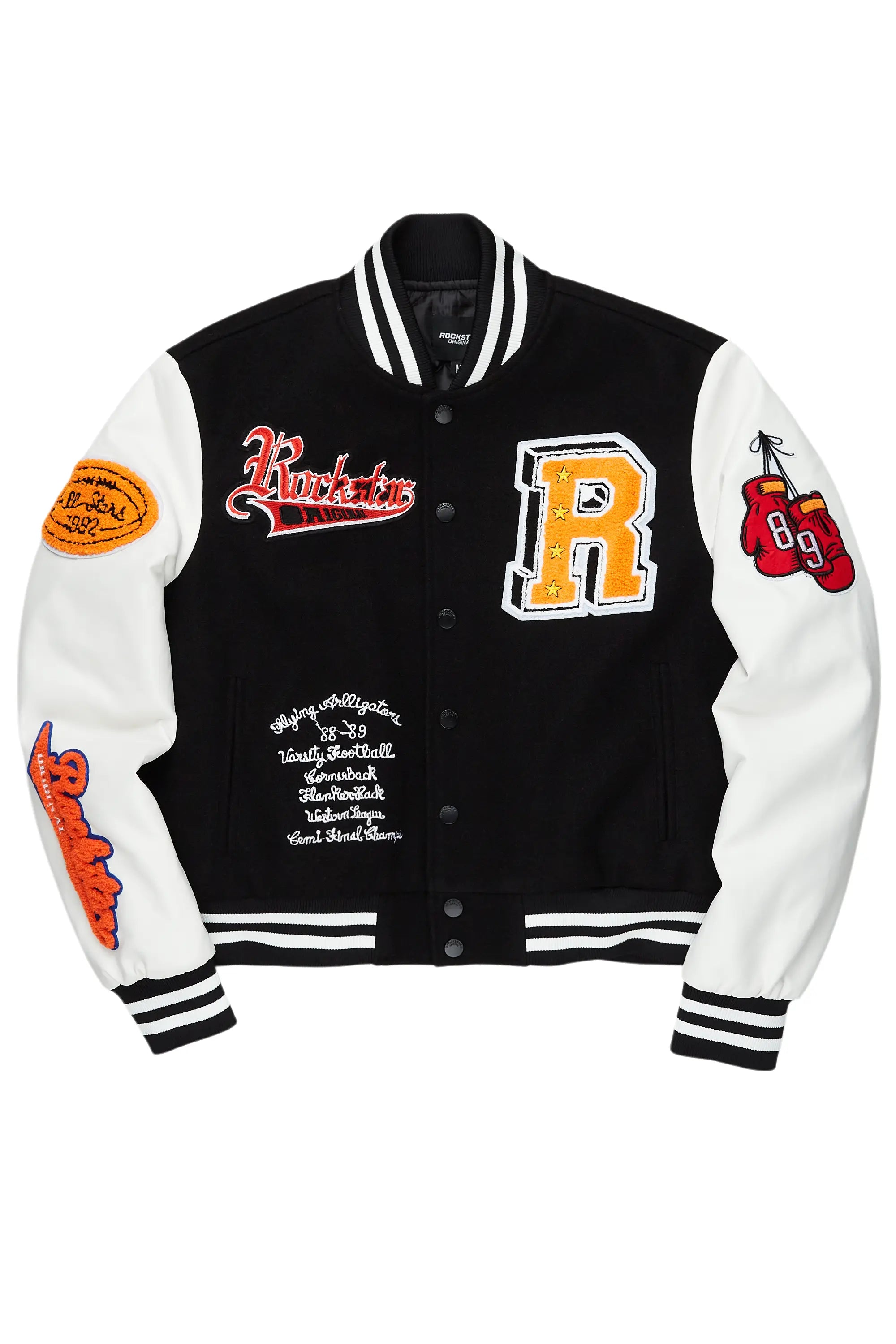 Knitted TopRosalind Black Oversized Varsity Jacket