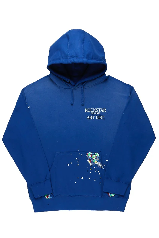 Large women's anti-static topsMake It Rain Royal Blue Oversized Hoodie