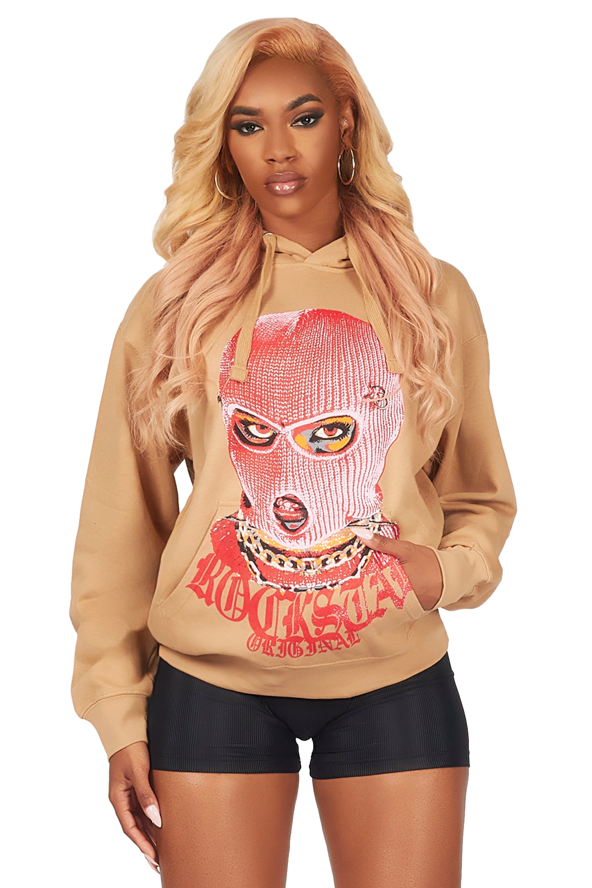 Women's luxury topsCatch Her Tan Oversized Hoodie