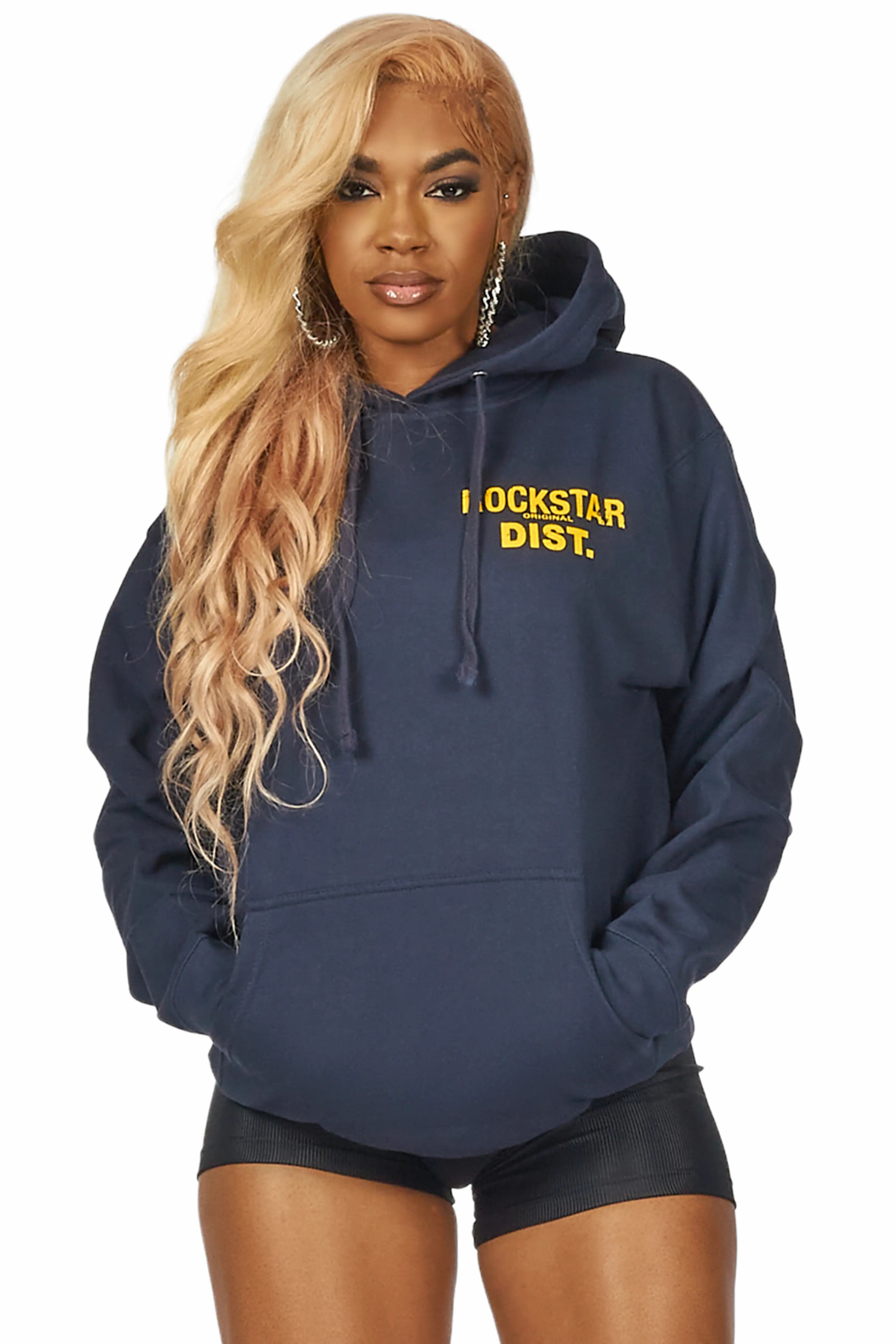 Women's party topsDalasia Navy Oversized Hoodie