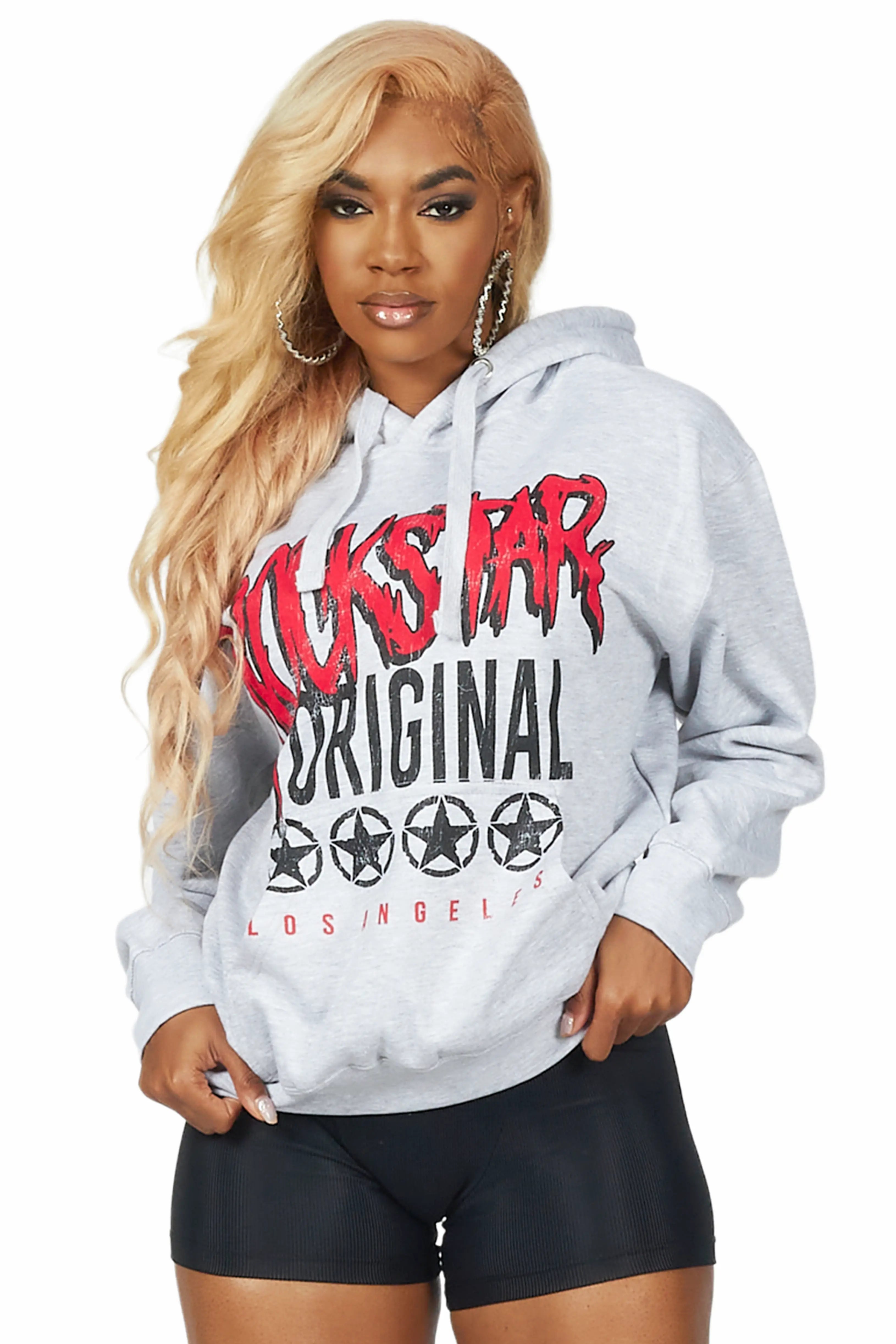 Women's party topsDiandra Heather Grey Oversized Hoodie