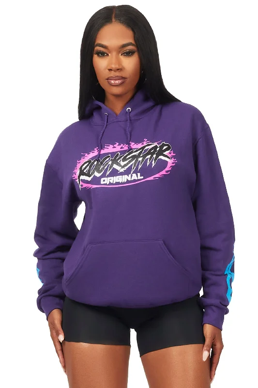 Women's fitness topsAviana Purple Oversized Hoodie