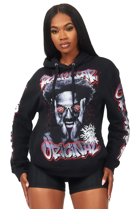 Women's winter topsShani Black Oversized Hoodie