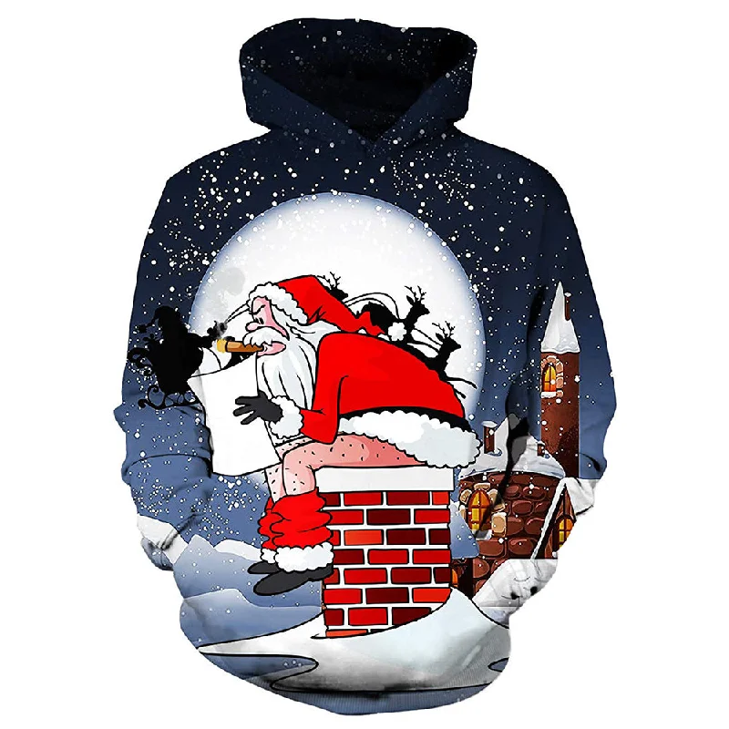 Christmas Santas Chimney HoodieGraphic Hoodies