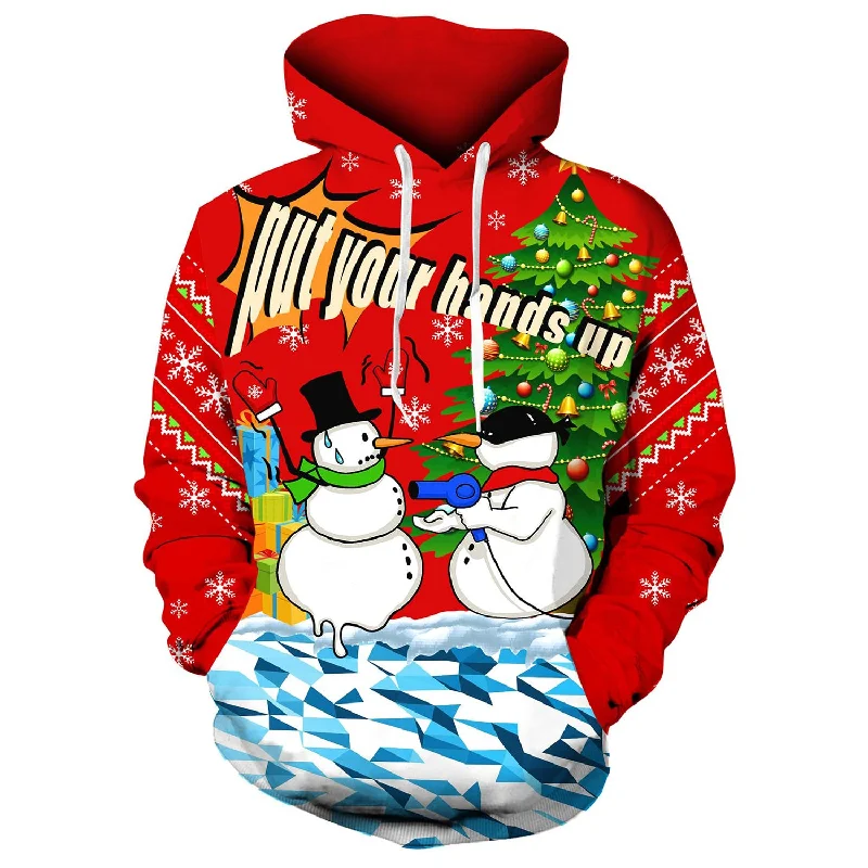 Snowman Christmas Funny HoodieMesh-Lined Hoodies