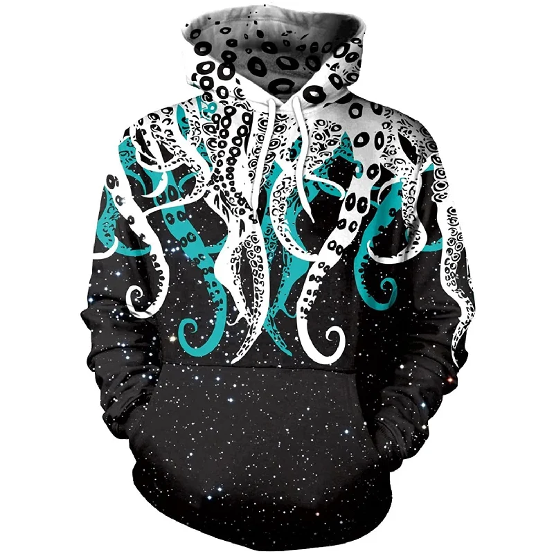 Green Space Octopus HoodieRainproof Hoodies