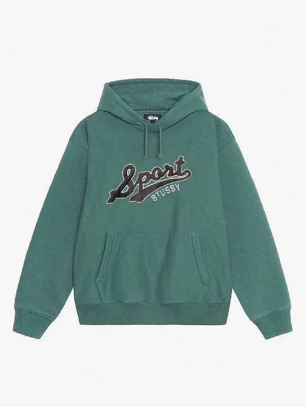 Stussy Satin Patch Oversized Hood - GreenButton-Up Sweatshirts