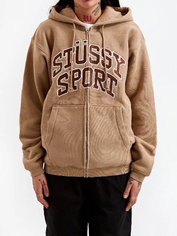 Stüssy Sport Zip Hoodie - TanLimited Edition Hoodies