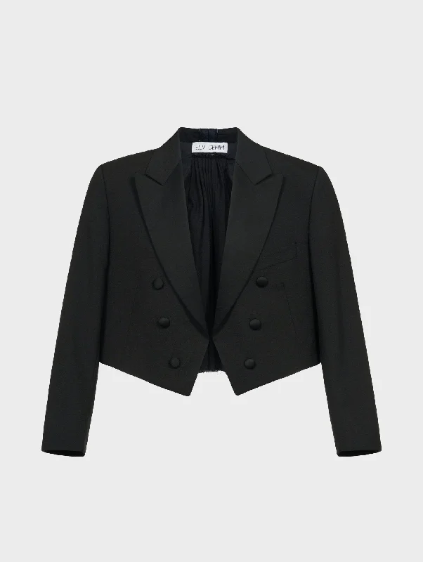 Large women's blended topsThe Oversized Pleated Tux Jacket