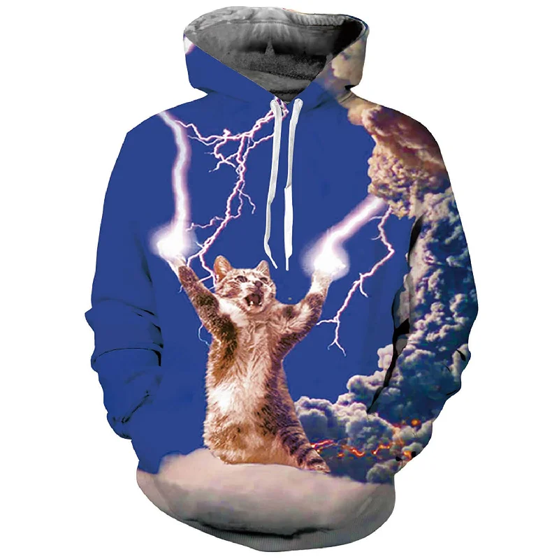 Thunder Cat Funny HoodieLeather-Paneled Sweatshirts