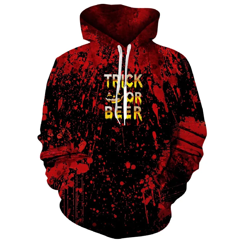 Trick Or Beer Halloween Funny HoodieCotton Hoodies