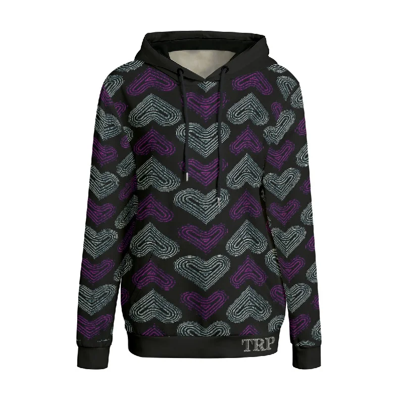 TRP Twisted Patterns 03: Chevron Hearts 01-01 Ladies Designer Triblend Pullover Hoodie | InterlockBand Merch Sweatshirts