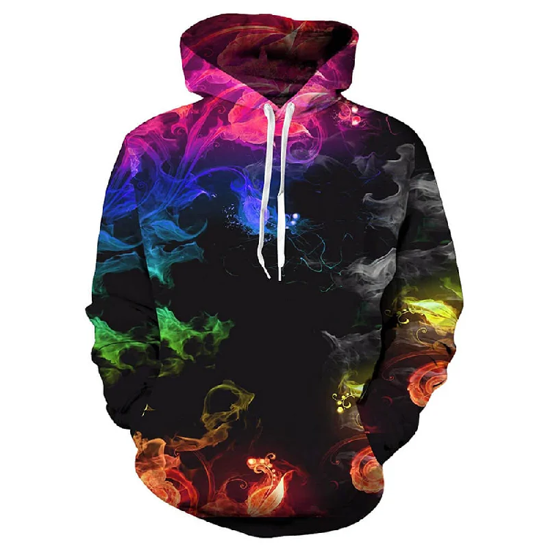 Colorful Smoke HoodieQuilted Sweatshirts