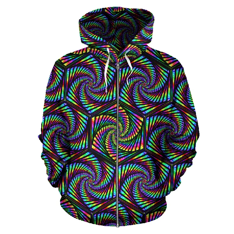 Vorhex Zip-Up HoodieGlitter Sweatshirts