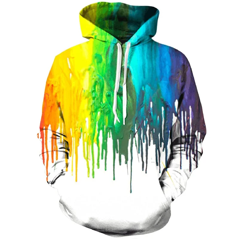 White Melt Painting Funny HoodieCashmere Hoodies