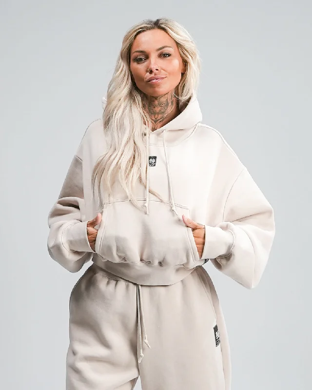 WOMENS OVERSIZED CROP HOODIE - TANPunk Sweatshirts