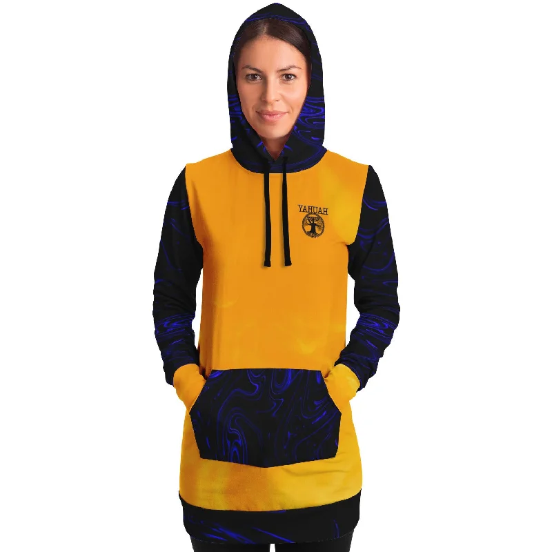 Yahuah-Tree of Life 02-02 Elect Ladies Designer Athletic Longline HoodieCultural Sweatshirts