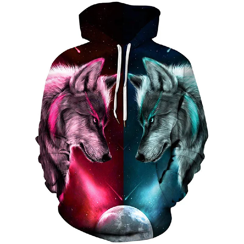 Yin Yang Moon Wolfs HoodieTie-Dye Hoodies