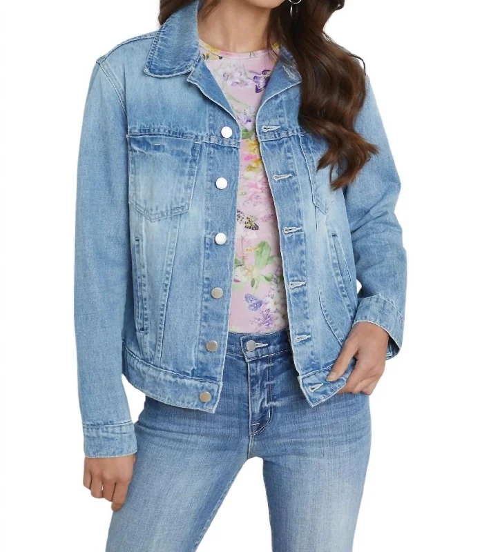 Large women's long topsMack Oversized Denim Jacket In Palisade