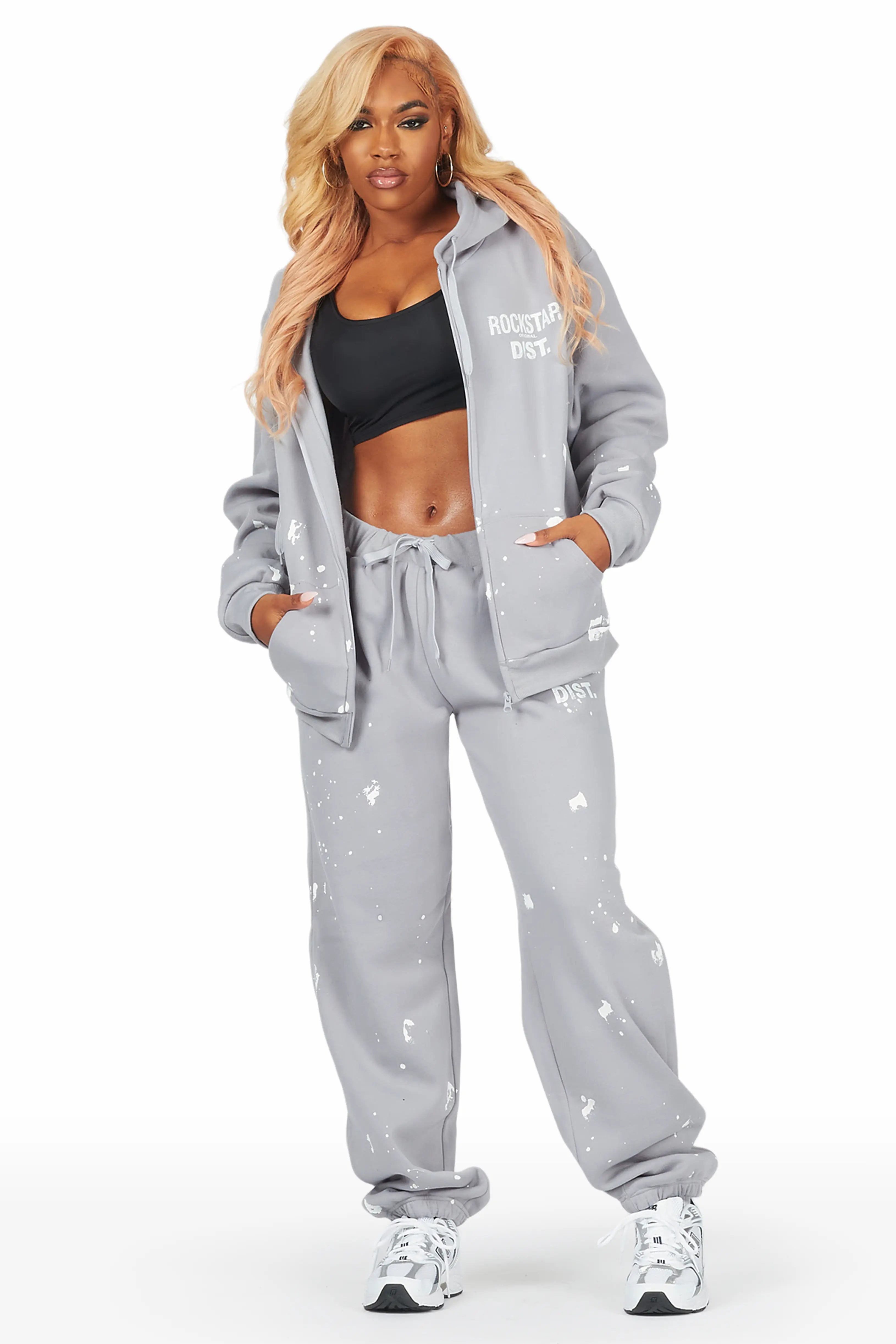 Large women's long topsMycal 2.0 Grey Oversized Trackset