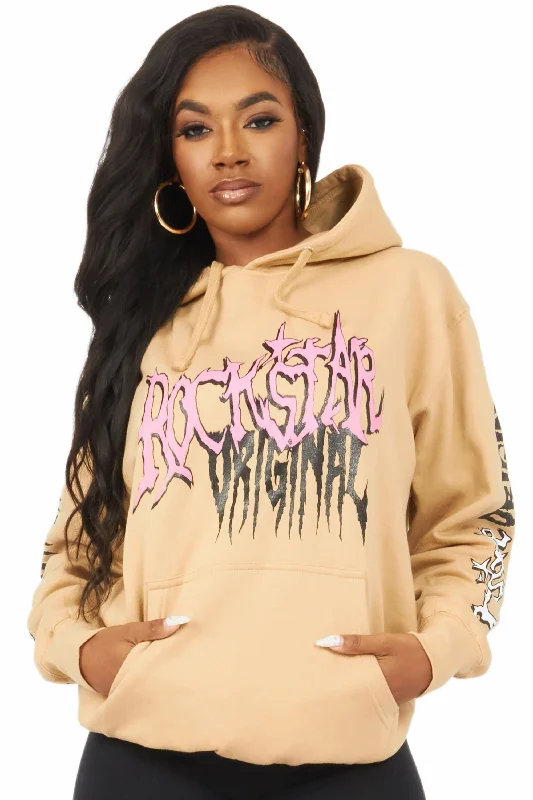 Women's thin topsRegina Beige Oversized Hoodie